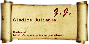 Gladics Julianna névjegykártya